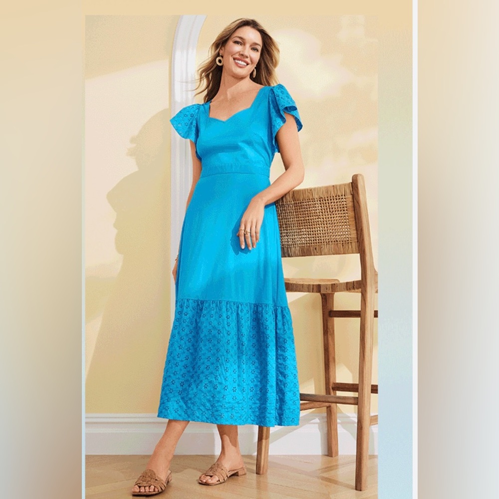 Ann Taylor Baby Blue Cotton Dress!!